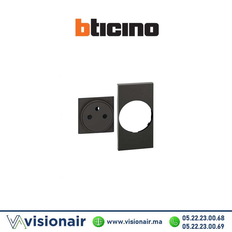 [BTKG55F] Enjoliveur pour prise 2P+T BTICINO Living Now Noir BTKG55F