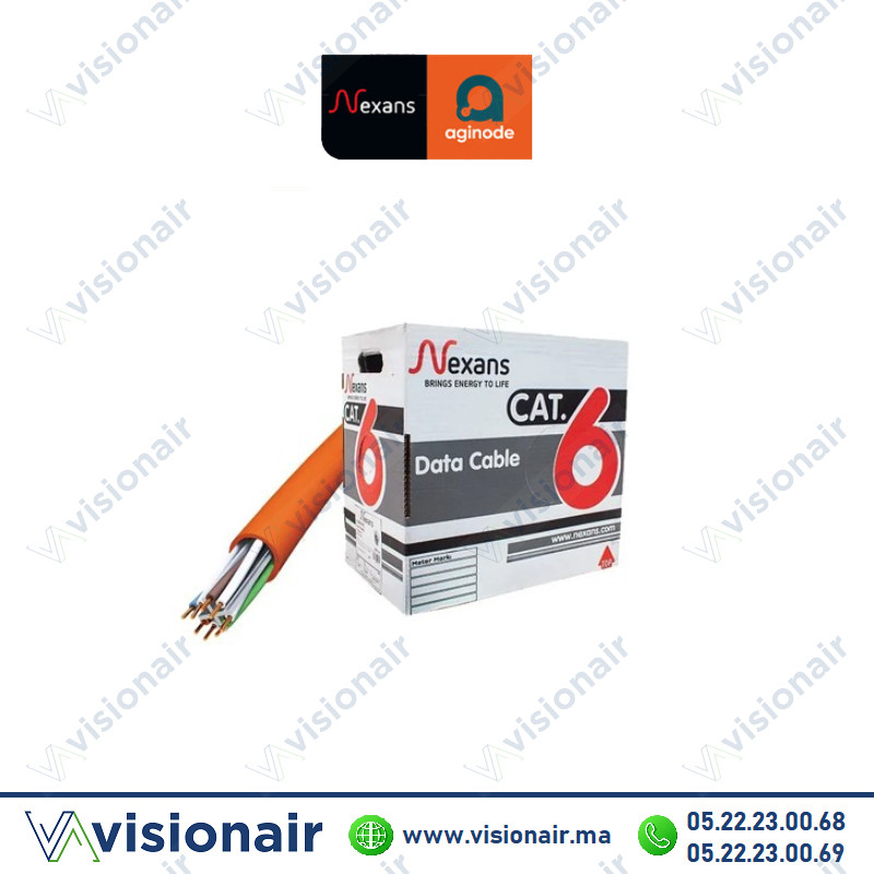 [CAT6BOBNEXANS] Câble informatique CAT6 Aginode Nexans U/UTP LSZH AWG23 bobine 305ml