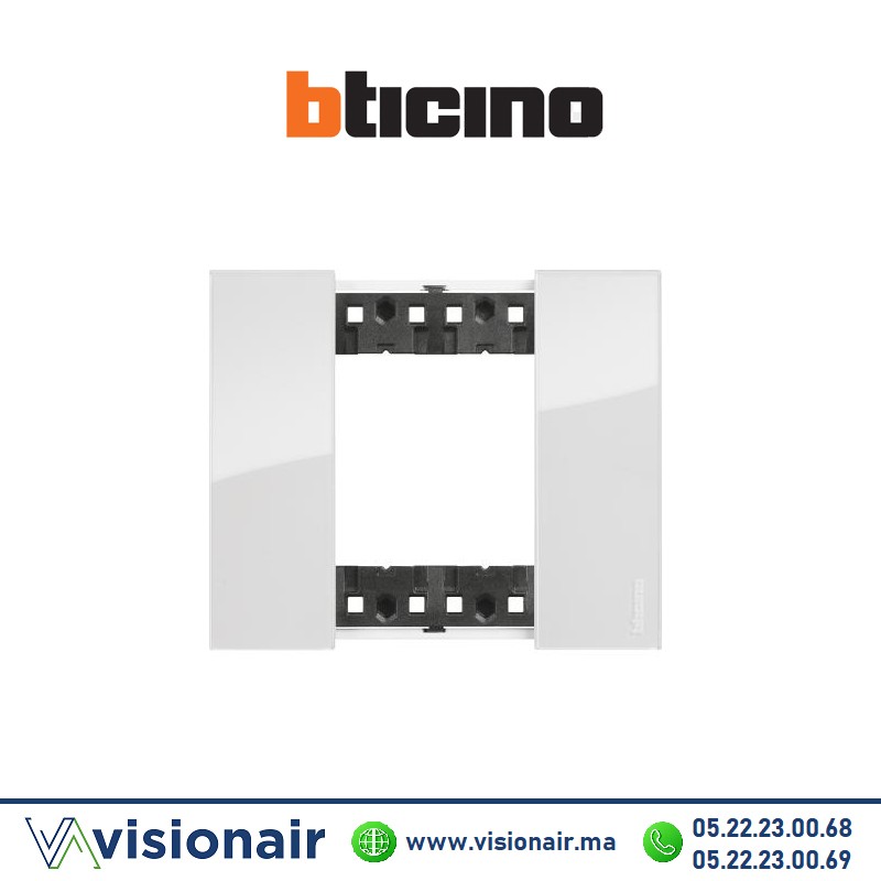 [BTKA4802DW] Plaque BTICINO Living Now 2 modules Glacier BTKA4802DW