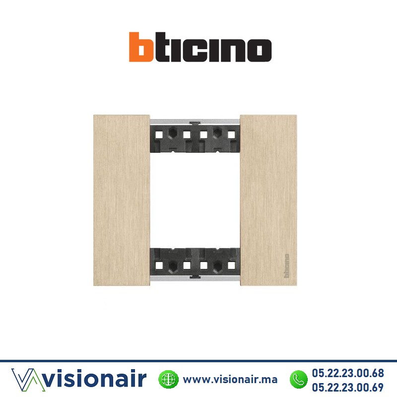 [BTKA4802ZW] Plaque BTICINO Living Now 2 modules Or BTKA4802ZW