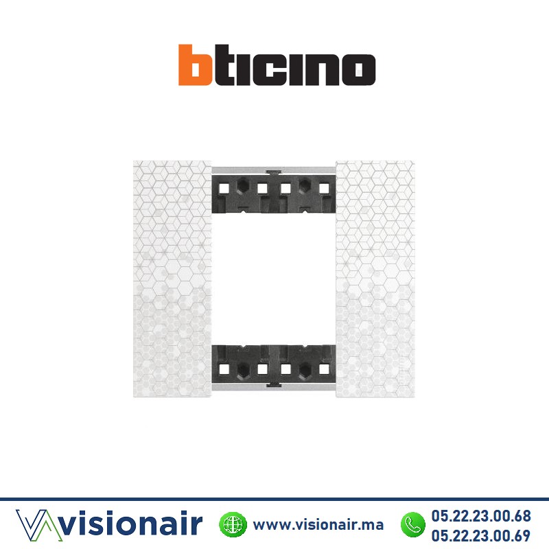 [BTKA4802MW] Plaque BTICINO Living Now 2 modules Pixel BTKA4802MW