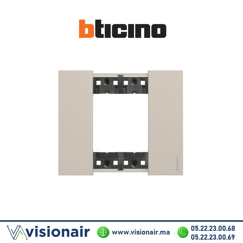 [BTKA4802KM] Plaque BTICINO Living Now 2 modules Sable BTKA4802KM