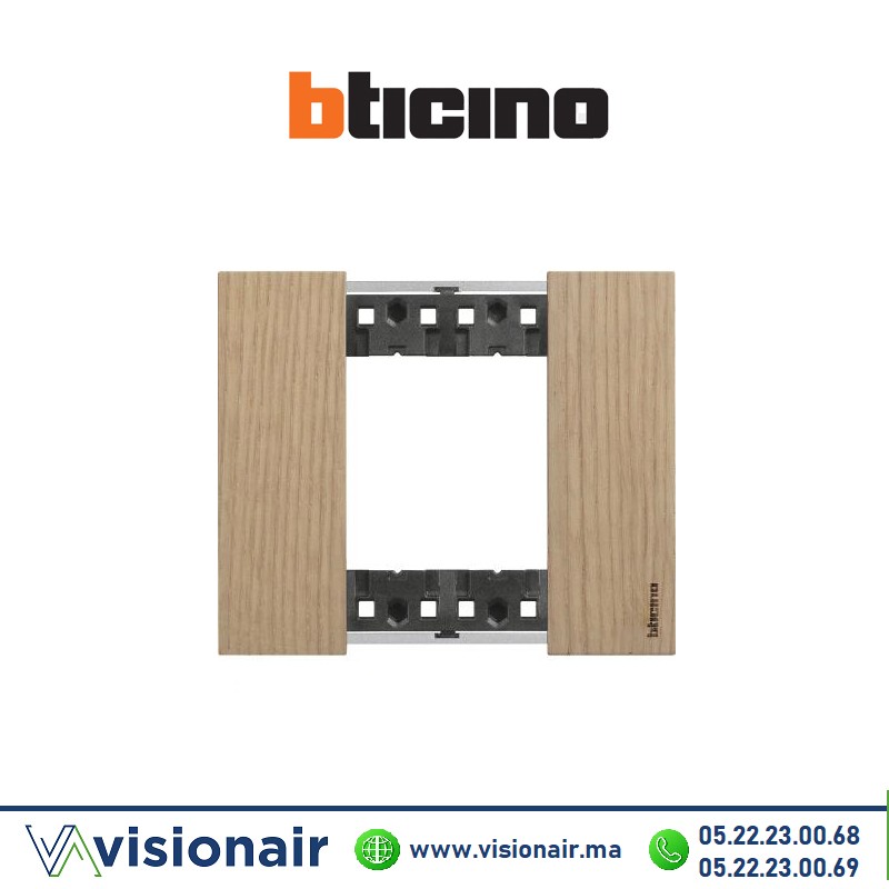 [BTKA4802LM] Plaque BTICINO Living Now 2 modules Chêne BTKA4802LM