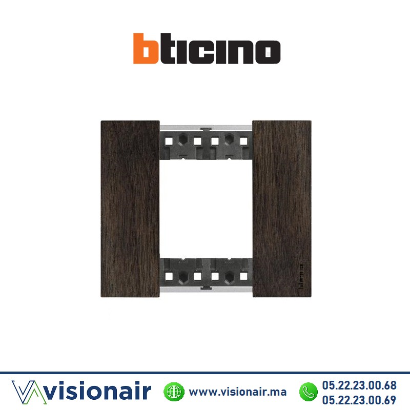 [BTKA4802LG] Plaque BTICINO Living Now 2 modules Noyer BTKA4802LG