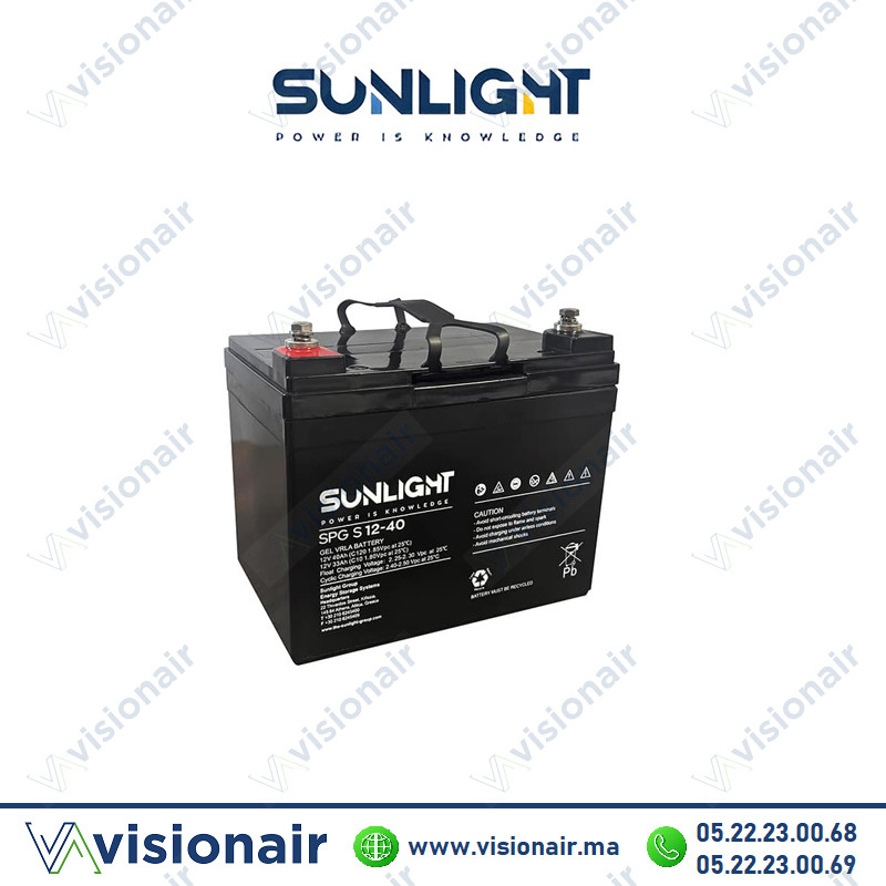 [SUN40AHSPG] Batterie solaire SUNLIGHT 12V 40AH SPG GEL