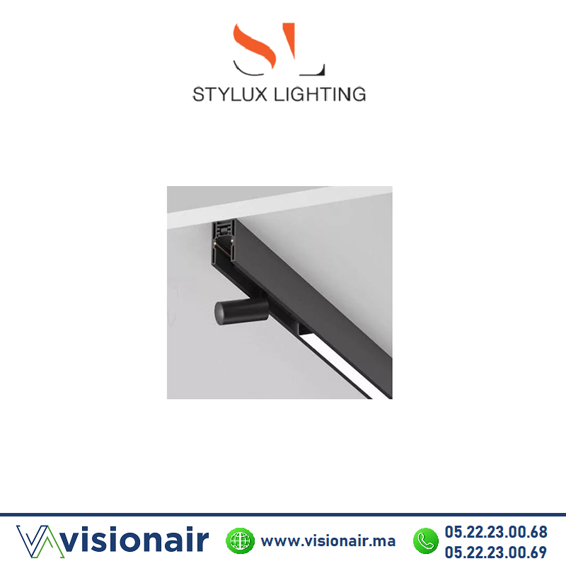 [STYRAMN2M] Rail magnétique apparent noir 2M STYLUX Lighting