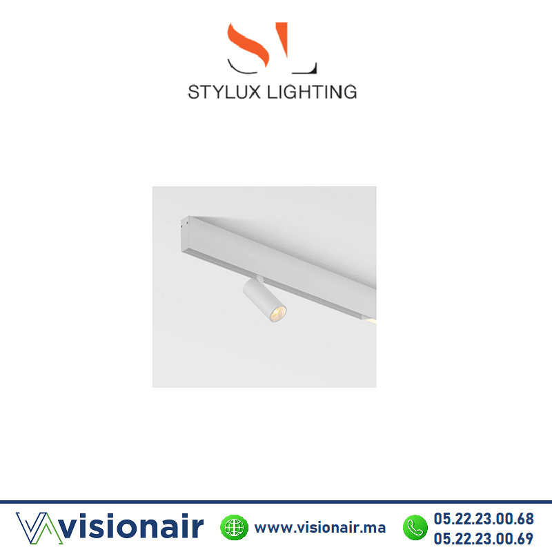 [STYRAMB2M] Rail magnétique apparent blanc 2M STYLUX Lighting
