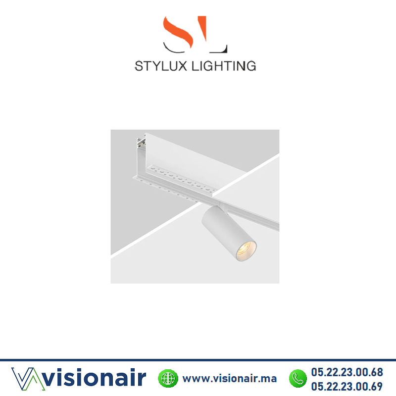 [STYRAMBE2M] Rail magnétique encastré blanc 2M STYLUX Lighting