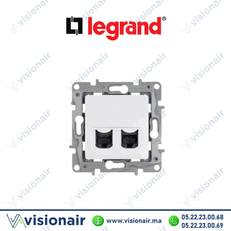 [LEG764572] Prise RJ11 + prise RJ45 CAT6 LEGRAND NILOE blanc 764572