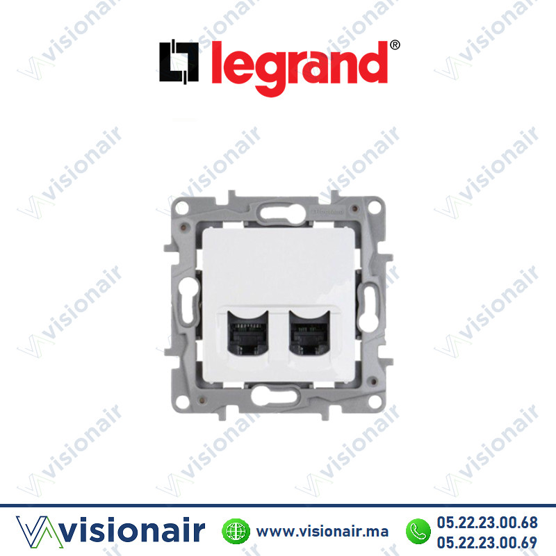 [LEG764574] Prise RJ45 CAT6 double LEGRAND NILOE blanc 764574