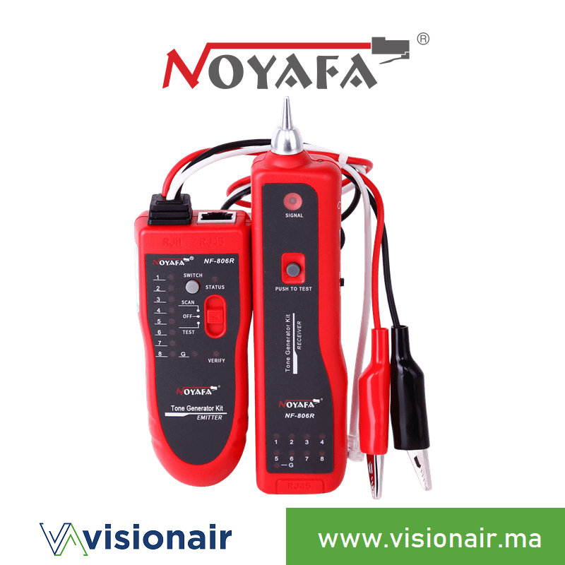 [NF-806R] Testeur et traqueur de câbles RJ45/RJ11 & électriques NOYAFA NF-806R