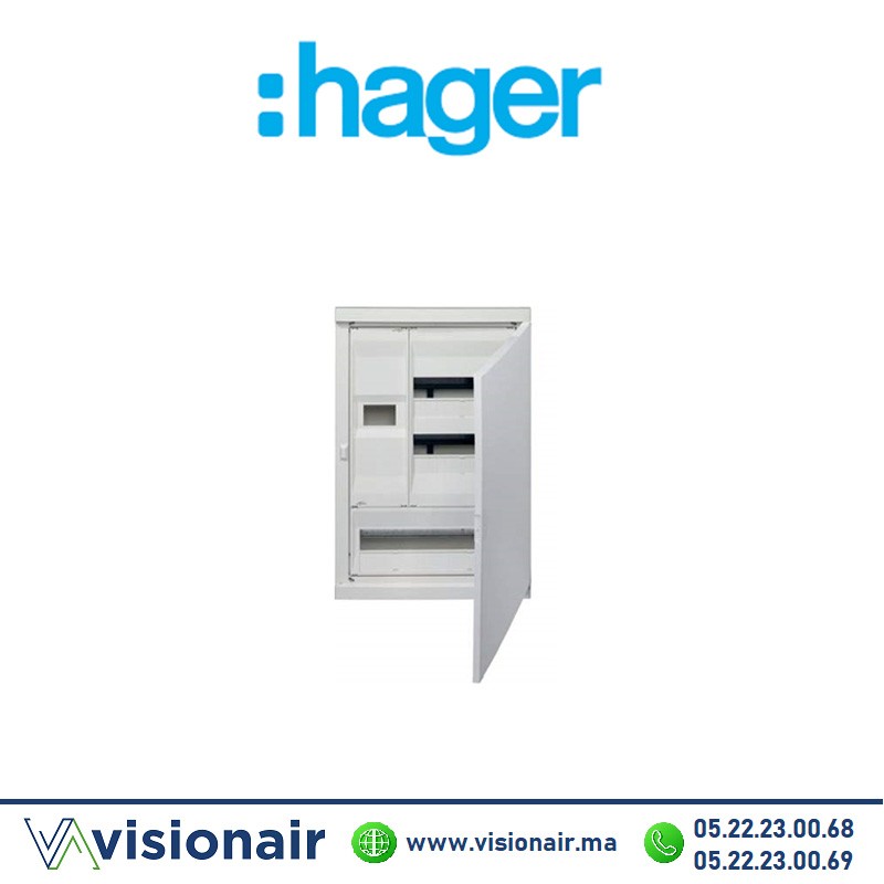 [GL42PP] Coffret encastré HAGER 42 modules + disjoncteur GL42PP