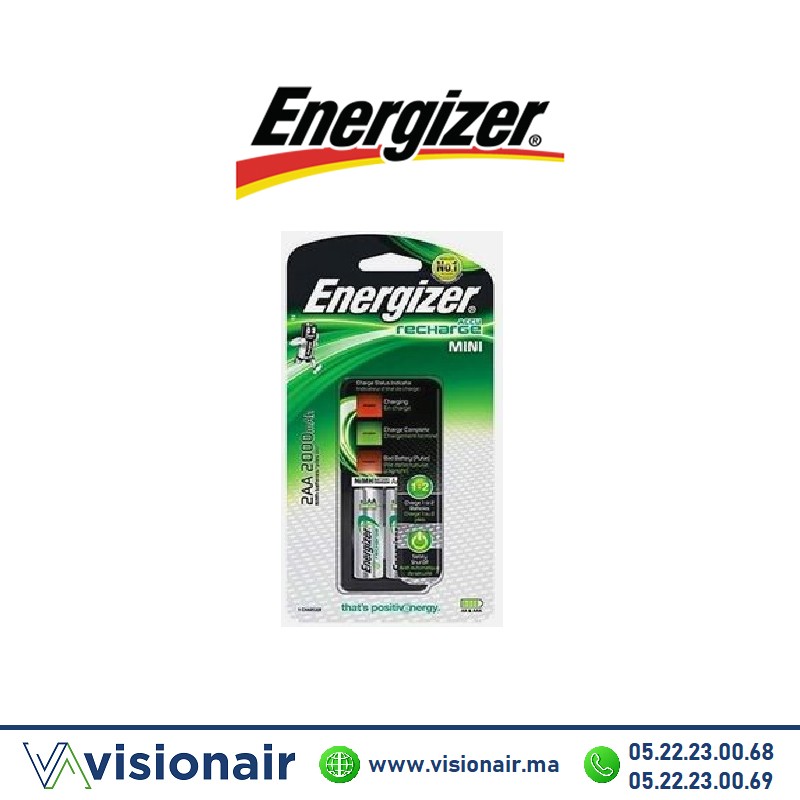 [ENERCHAR2AA] Chargeur de piles Energizer + 2 piles rechargeable AA HR06 2000mAH