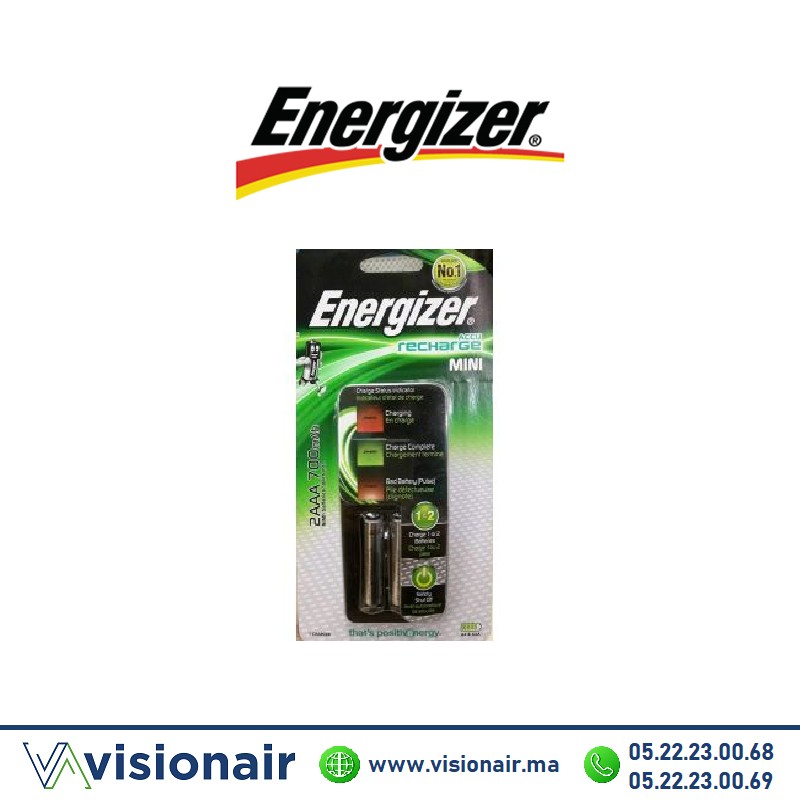[ENERCHAR2AAA] Chargeur de piles Energizer + 2 PILES Rechargeable AAA HR03 700mAH