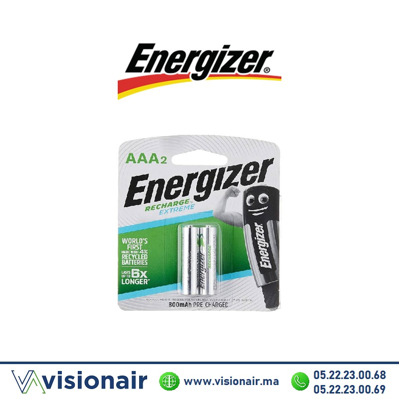 [ENERRECHARGE800AAA2] Pile Energizer rechargeable  AAA2 HR03 800mAH