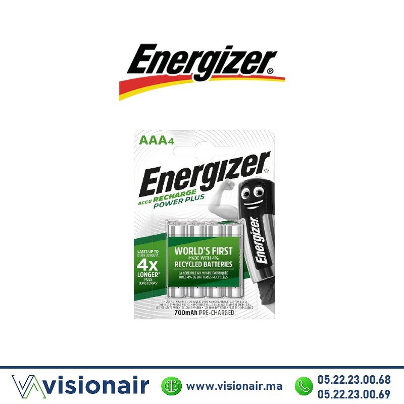 [ENERRECHARGE700AAA4] Pile Energizer Rechargable AAA4 HR03 700mAH