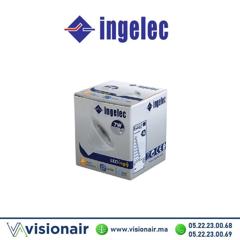 [LEDS07GU5J] Ampoule LED INGELEC GU5.3 MR16 7W 3000°K LEDS07GU5J