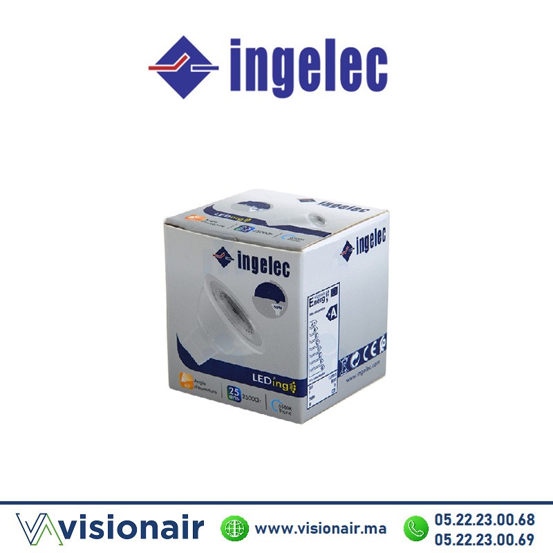 [LEDSV7G10B] Ampoule LED dimmable INGELEC GU10 6,5W 6500°K LEDSV7G10B
