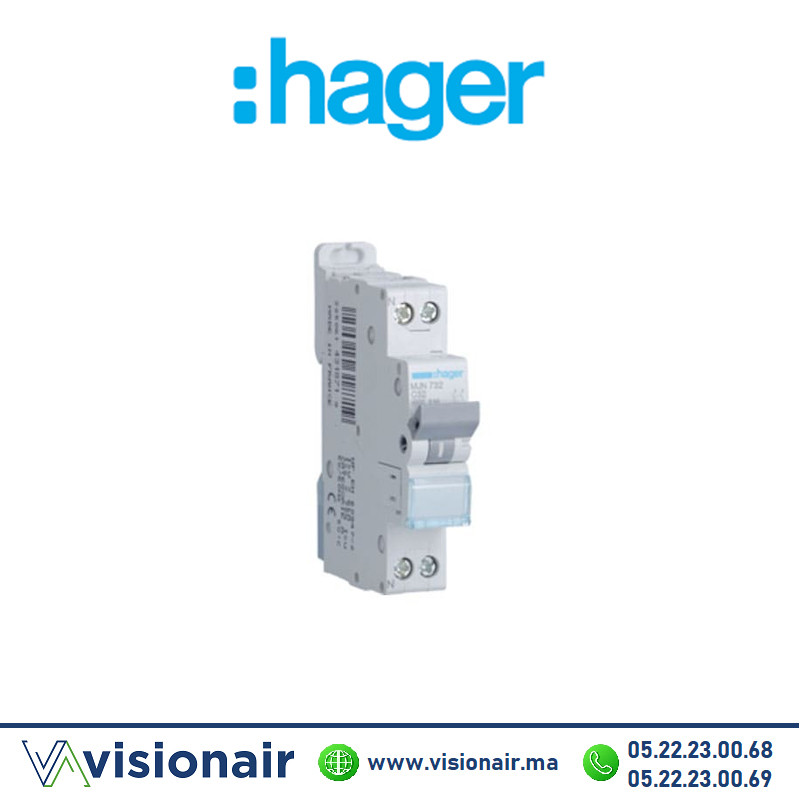 [MJN710] Disjoncteur HAGER 1P+N 10A MJN710
