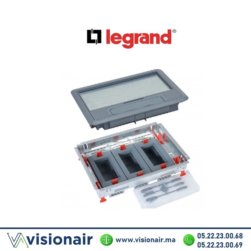 [LEG088009] Kit Boîte de sol LEGRAND 12 modules + couvercle (vide) 088009