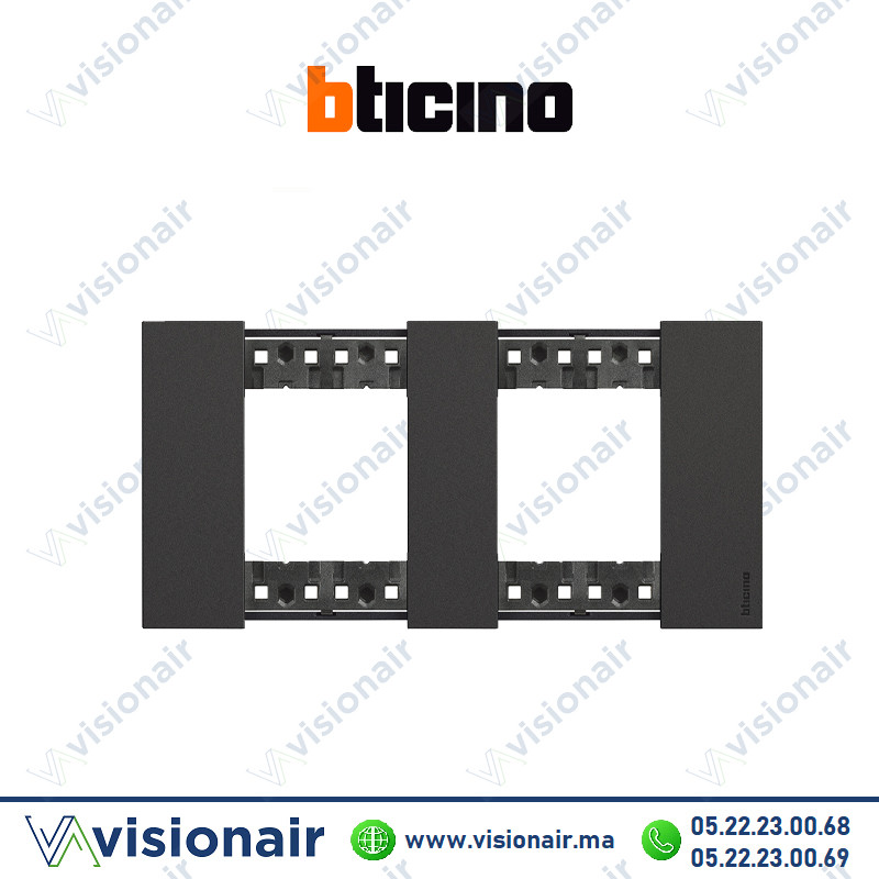 [BTKA4802M2KG] Plaque BTICINO Living Now 2 x 2 modules Noir BTKA4802M2KG