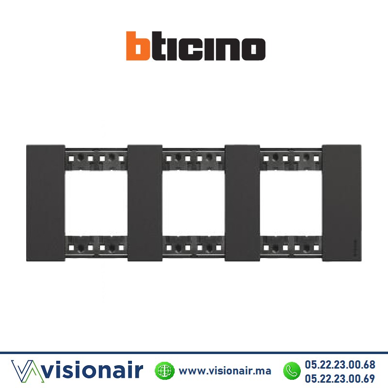 [BTKA4802M3KG] Plaque BTICINO Living Now 3 x 2 modules Noir BTKA4802M3KG
