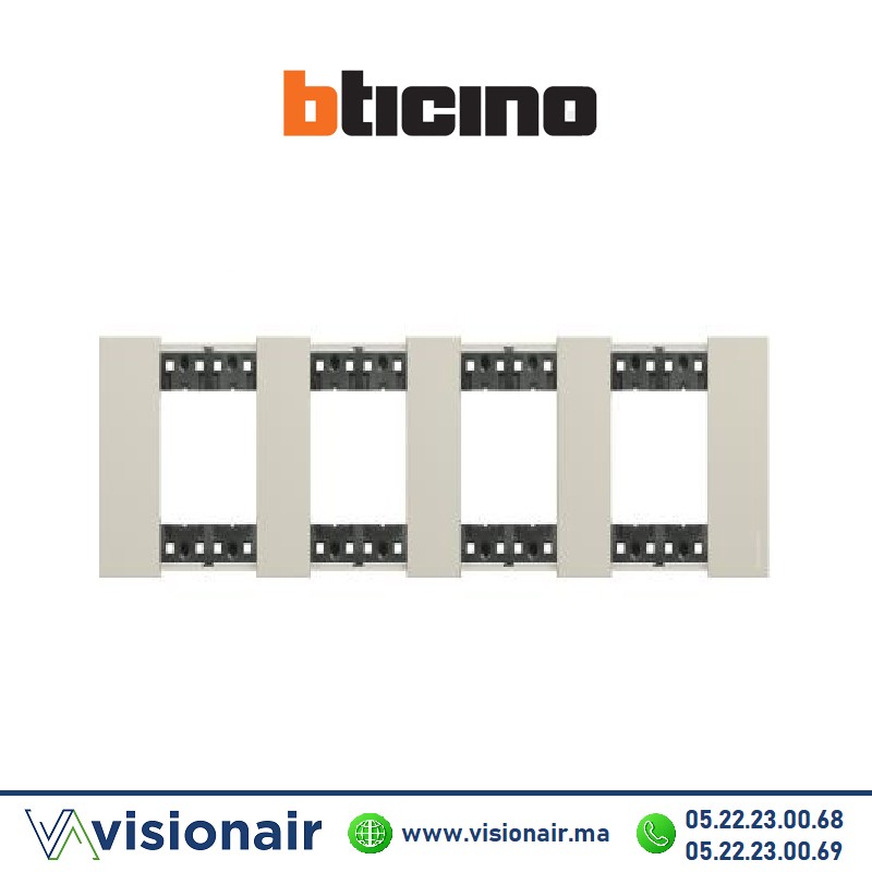 [BTKA4802M4KM] Plaque BTICINO Living Now 4x2 modules Sable BTKA4802M4KM