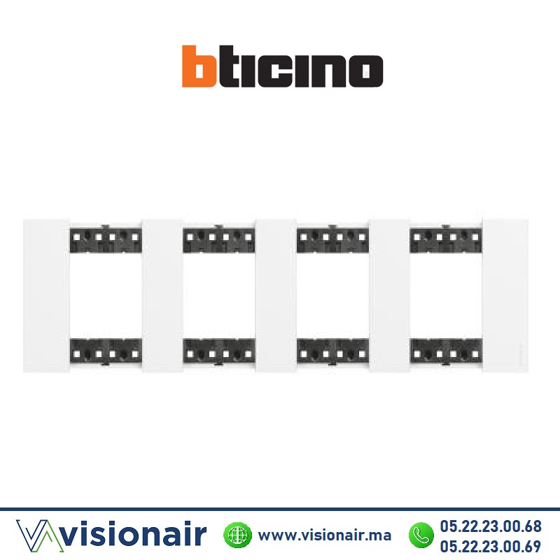 [BTKA4802M4KW] Plaque BTICINO Living Now 4x2 modules blanc BTKA4802M4KW