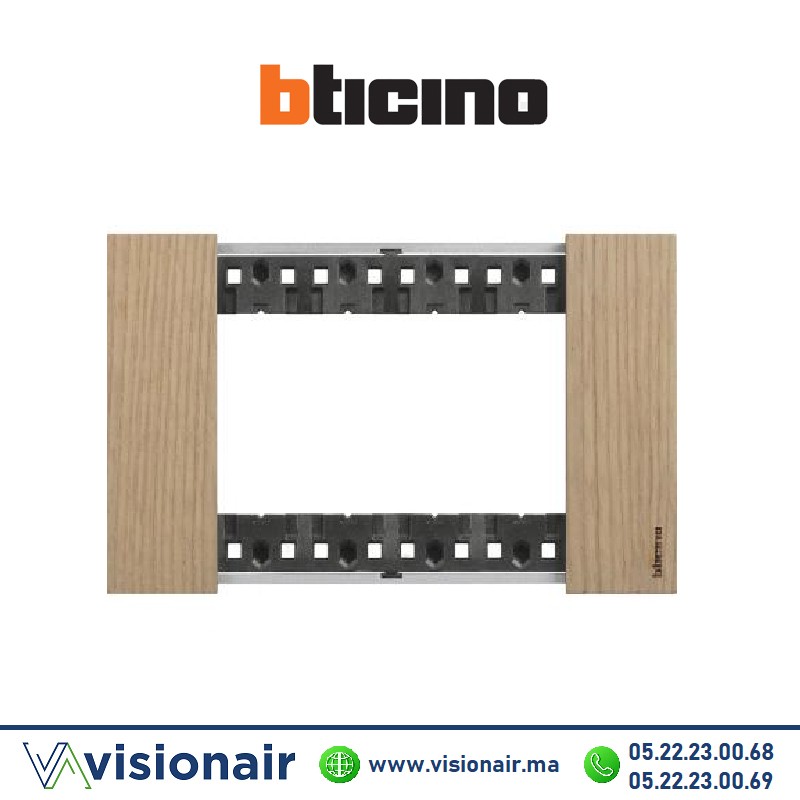[BTKA4804LM] Plaque BTICINO Living Now 4 modules Chêne BTKA4804LM
