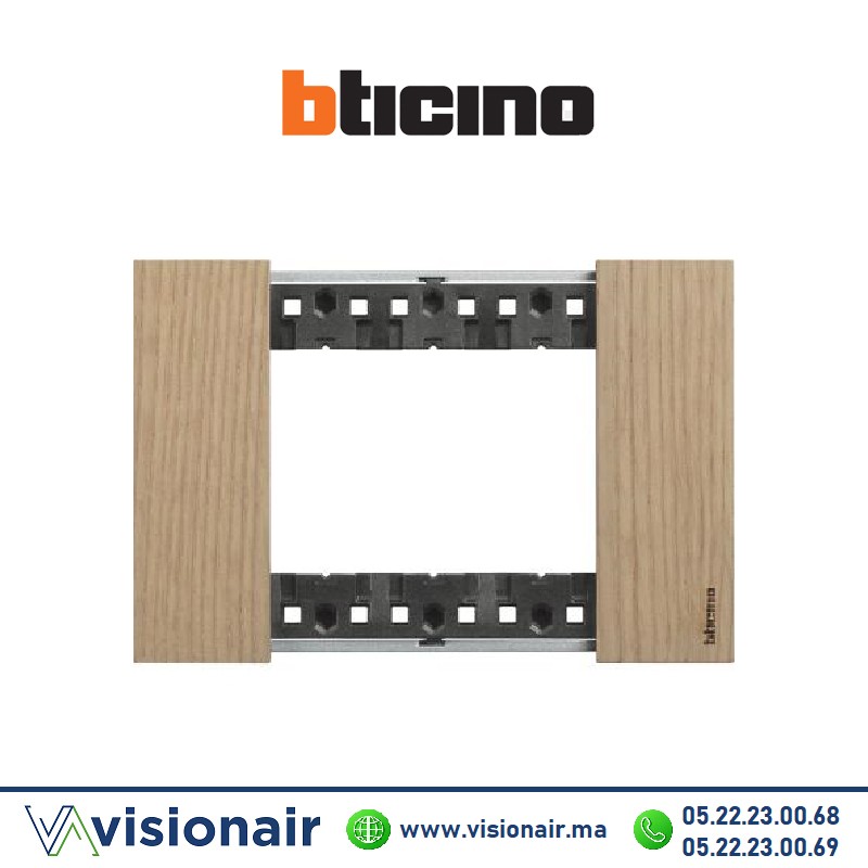 [BTKA4803LM] Plaque BTICINO Living Now 3 modules Chêne BTKA4803LM