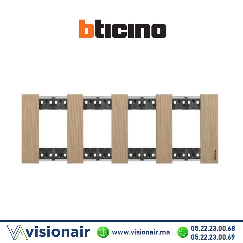 [BTKA4802M4LM] Plaque BTICINO Living Now 4x2 modules Chêne BTKA4802M4LM