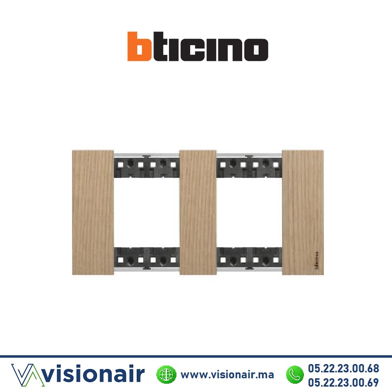 [BTKA4802M2LM] Plaque BTICINO Living Now 2x2 modules Chêne BTKA4802M2LM