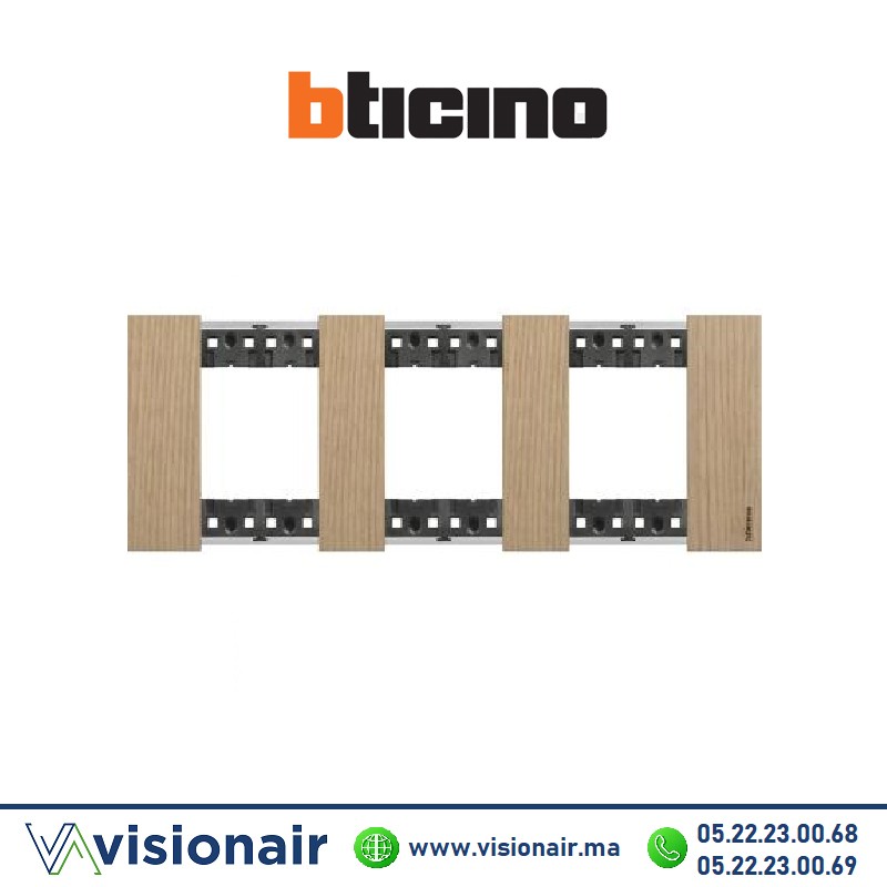 [BTKA4802M3LM] Plaque BTICINO Living Now 3x2 modules Chêne BTKA4802M3LM