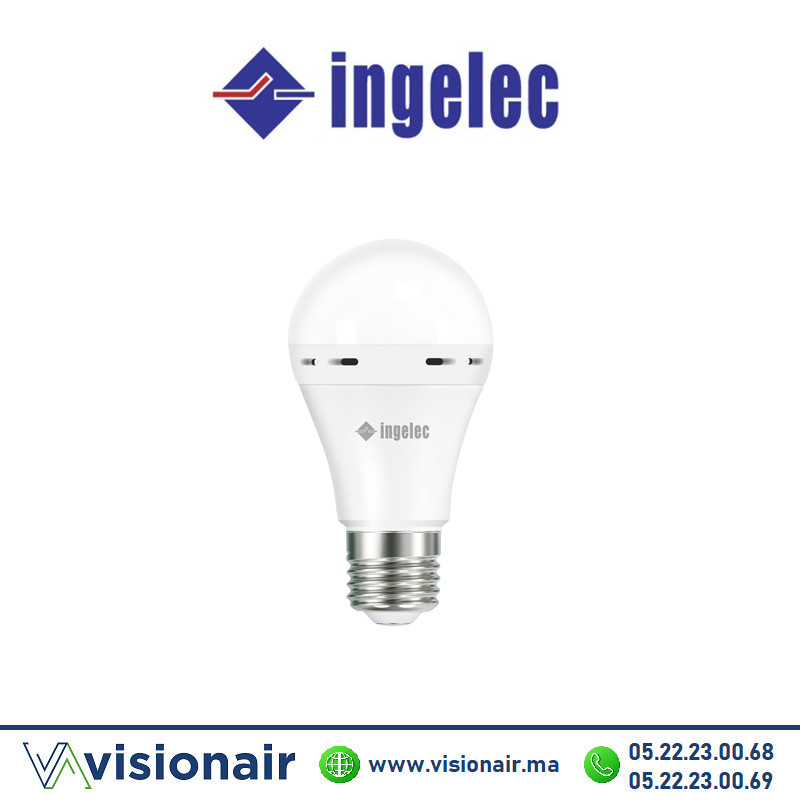 [INGLSEC09E27B] Ampoule LED secours INGELEC rechargeable 9W 6500°K