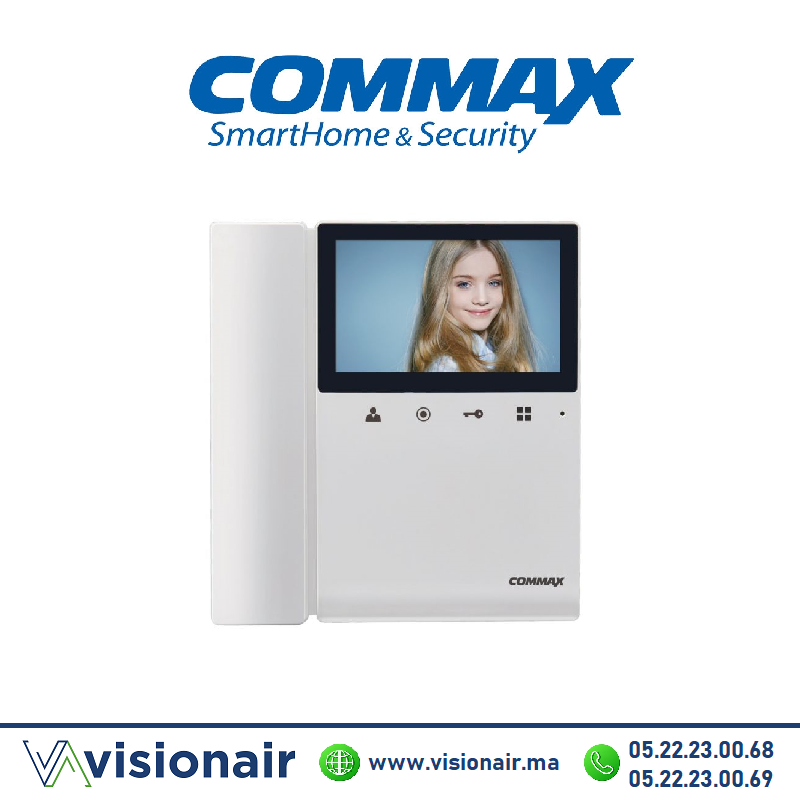 [CDV-43K] Moniteur vidéophone COMMAX écran LCD 4,3" avec combiné blanc CDV-43K