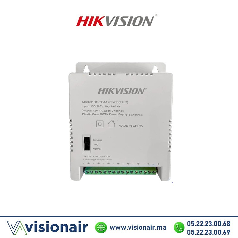 [HIKVDS-2FA1205-C8] Bloc d'alimentation HIK VISION 8 channels 12V 60W DS-2FA1205-C8