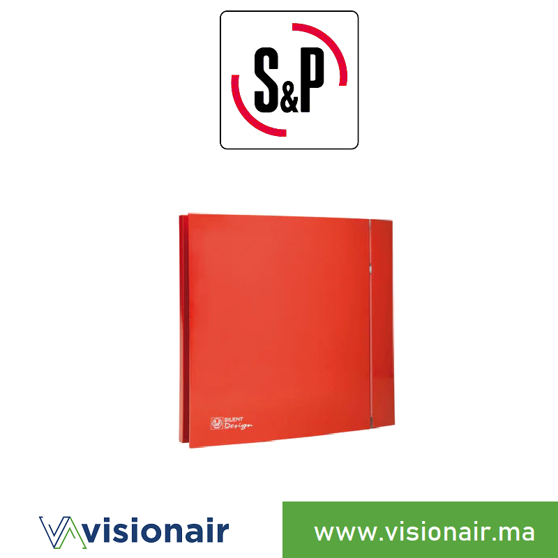 [S&PSILENTDES100R] Extracteur d'air S&P Silent design rouge 100 CZ