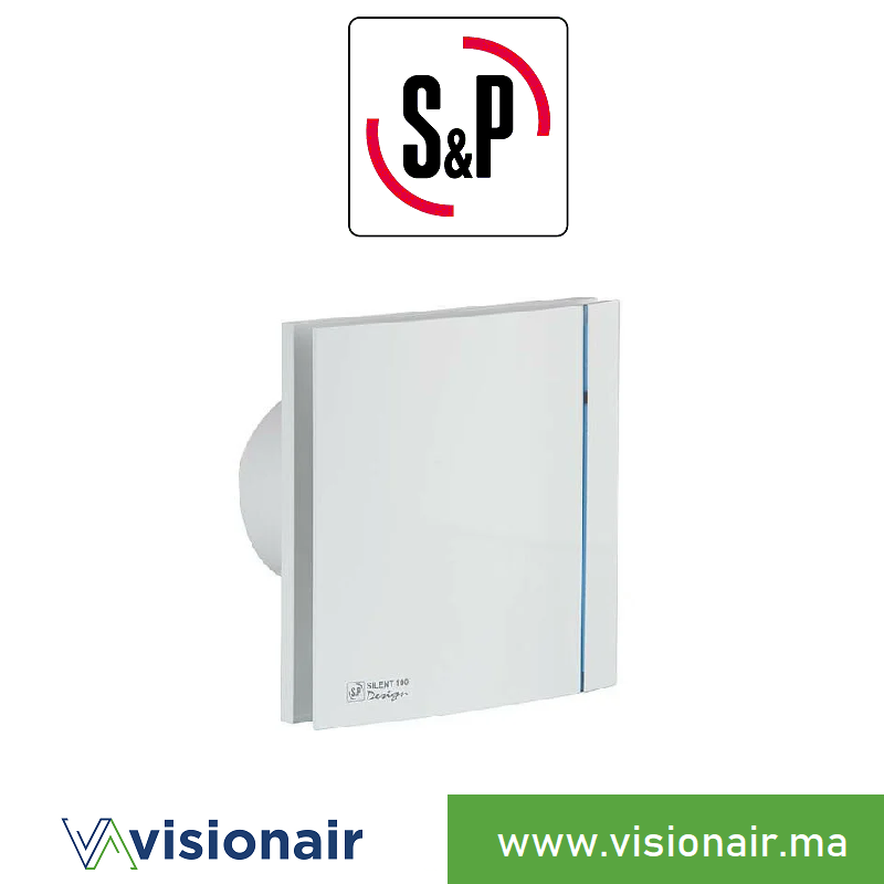 [S&PSILENTDES100BL] Extracteur d'air S&P Silent design blanc 100 CZ