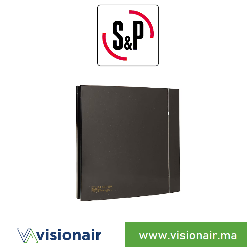 [S&PSILENTDES100N] Extracteur d'air S&P Silent design noir 100 CZ