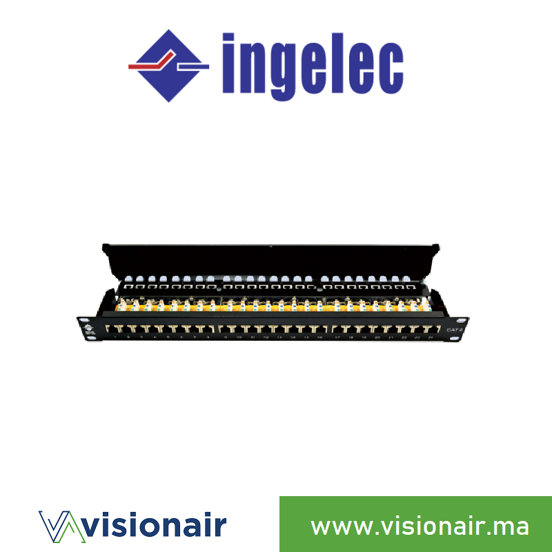 [INGP24/8C6B] Panneau de brassage INGELEC 24 ports CAT6 UTP 1U P24/8C6B