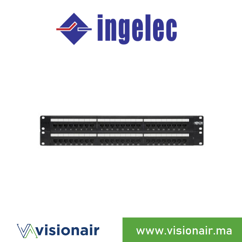 [INGP48/8C6B] Panneau de brassage INGELEC 48 ports CAT6 UTP 2U P48/8C6B