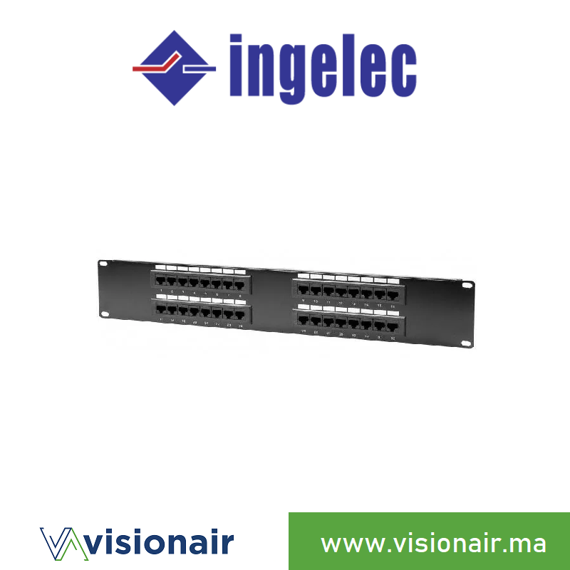 [INGP32/8C6B] Panneau de brassage INGELEC 32 ports CAT6 UTP 2U P32/8C6B