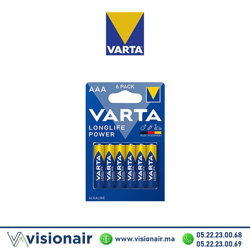[VLONGLIFEPOWERAAA6] Pile VARTA LONGLIFE POWER AAA6 LR03 1,5V alcaline