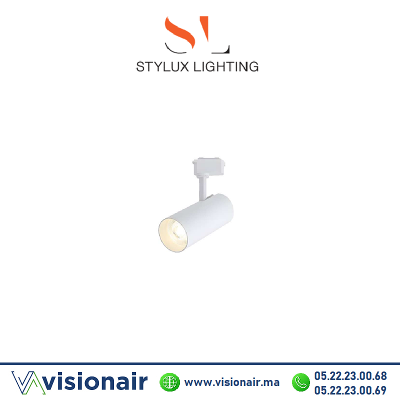 [STILTR3C001W] Projecteur sur rail STYLUX en aluminium 30W Blanc
