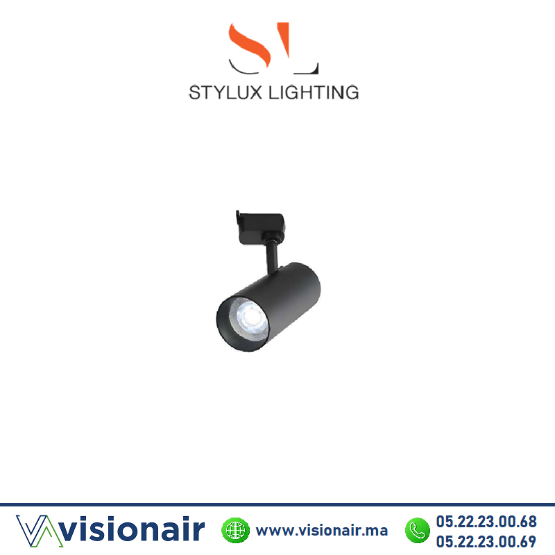 [STILTR3C001B] Projecteur sur rail STYLUX en aluminium 30W noir