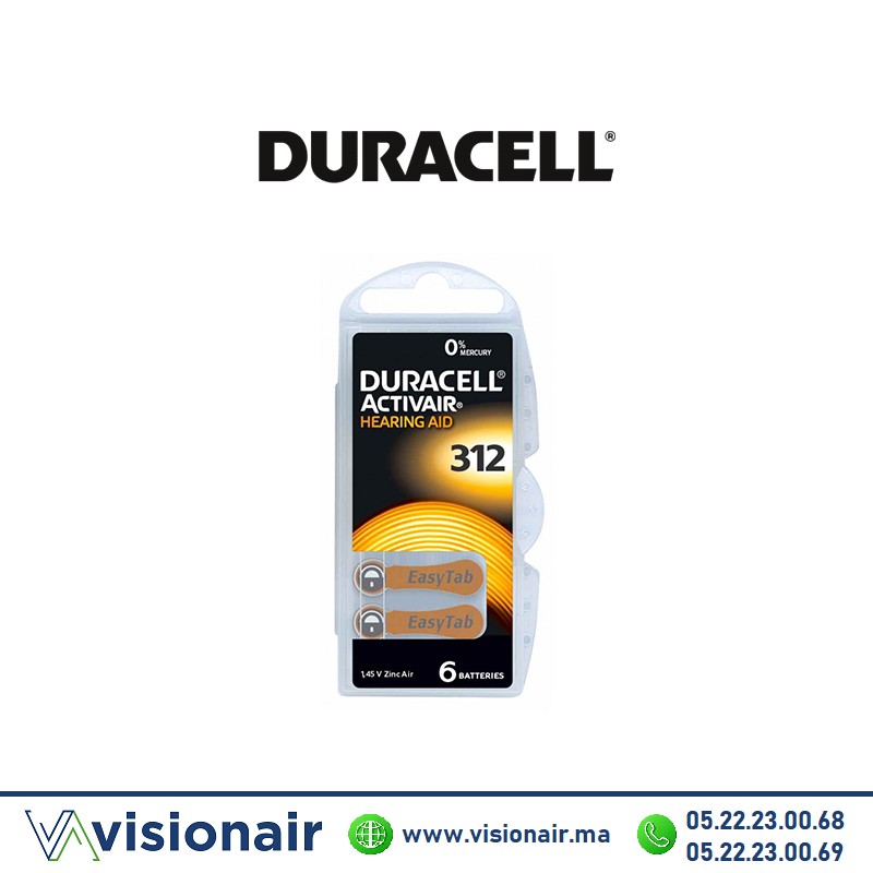 [DACTIVAIR312] Pile auditive Duracell ACTIVAIR 312