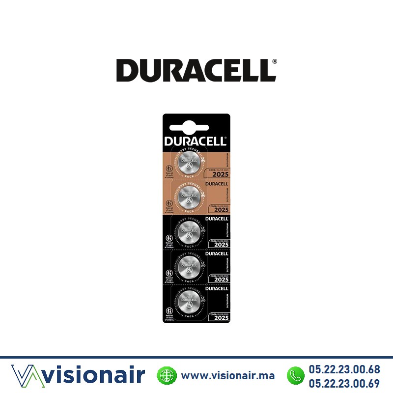 [DCR2025] Pile bouton DURACELL CR2025 3V lithium