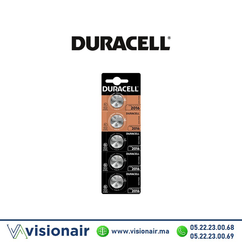 [DCR2016] Pile bouton DURACELL CR2016 3V lithium