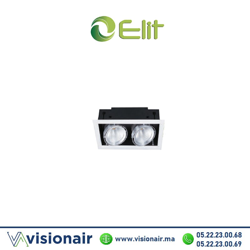 [ELIRS-2108C-2-BB] Spot LED ELIT encastré orientable 2x20W 6000°K