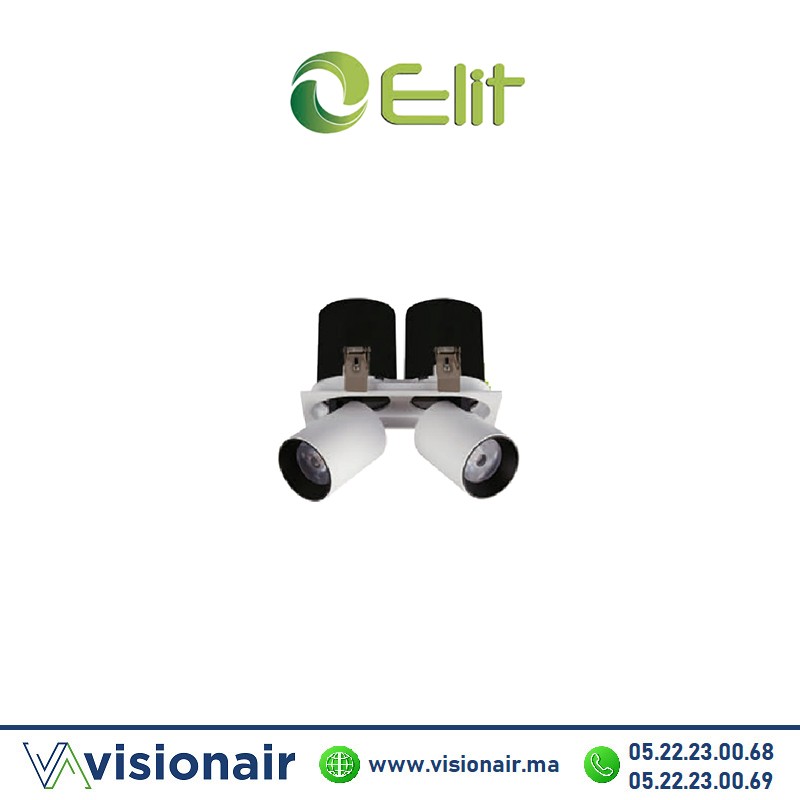 [ELTWL19C25C-2B] Projecteur LED ELIT encastré orientable 2x20W 6000°K
